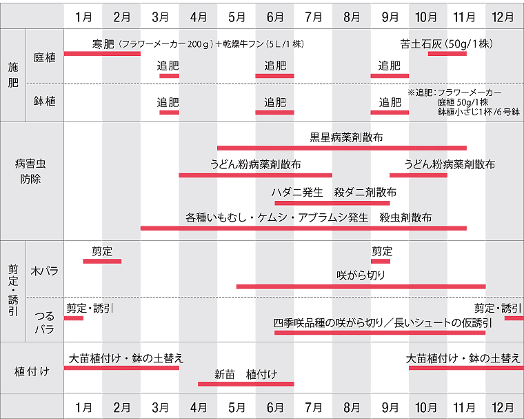 年間の管理 バラの育て方 京成バラ園芸株式会社