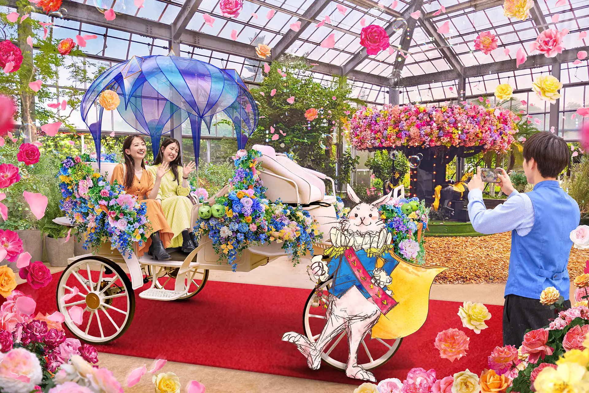 秋イベント『白うさぎのロイヤル インビテーション』 - 京成バラ園
