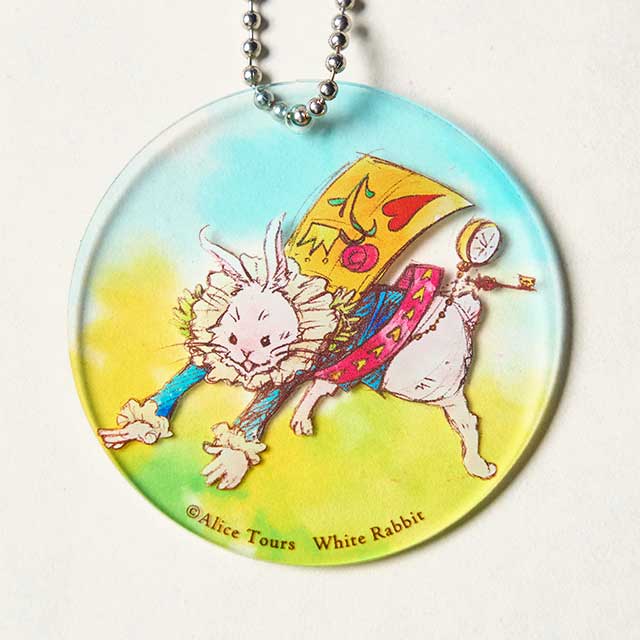 アクリルキーホルダー｜浮かぶ白うさぎ