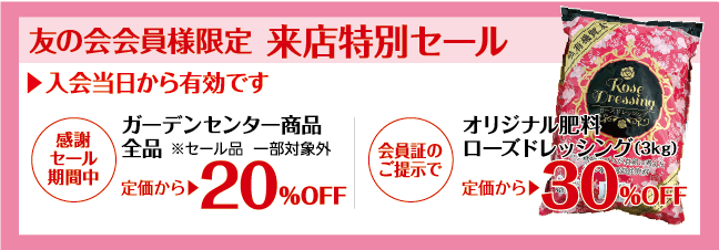 友の会会員様限定来店特別セール